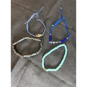 Boho Beaded Bracelets Set Evil Eye Hamsa Hand Turquoise Hematite